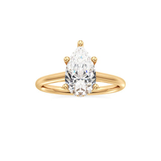 Cathedral Plain Hidden Halo Round Engagement Ring