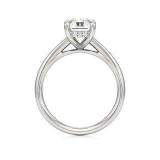 Cathedral Plain Hidden Halo Round Engagement Ring