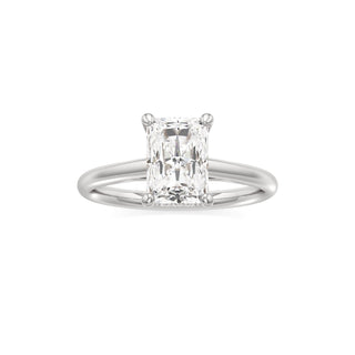 Cathedral Plain Hidden Halo Round Engagement Ring