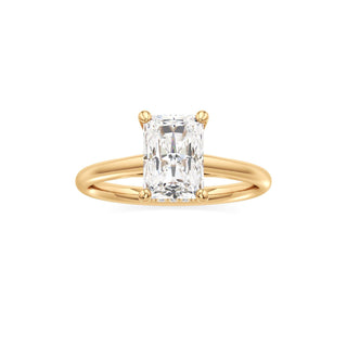 Cathedral Plain Hidden Halo Round Engagement Ring