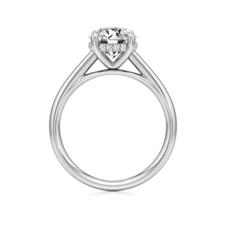 Cathedral Plain Hidden Halo Round Engagement Ring