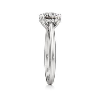 Cathedral Plain Hidden Halo Round Engagement Ring
