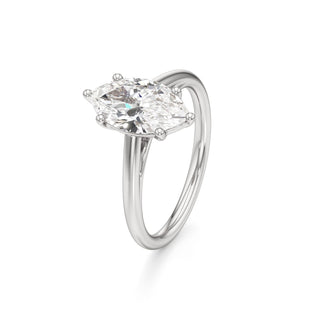 Cathedral Plain Six Prong Pear Engagement Ring