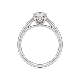 Cathedral Plain Six Prong Pear Engagement Ring