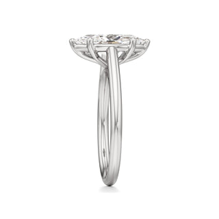 Cathedral Plain Six Prong Pear Engagement Ring