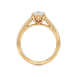 Cathedral Plain Six Prong Pear Engagement Ring