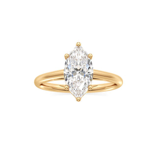 Cathedral Plain Six Prong Pear Engagement Ring