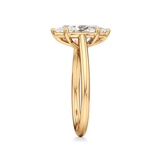 Cathedral Plain Six Prong Pear Engagement Ring