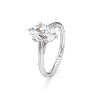 Cathedral Plain Six Prong Pear Engagement Ring
