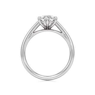 Cathedral Plain Six Prong Pear Engagement Ring