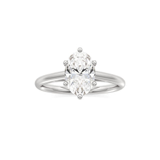 Cathedral Plain Six Prong Pear Engagement Ring