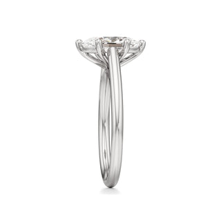 Cathedral Plain Six Prong Pear Engagement Ring