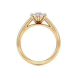 Cathedral Plain Six Prong Pear Engagement Ring