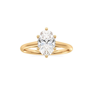 Cathedral Plain Six Prong Pear Engagement Ring
