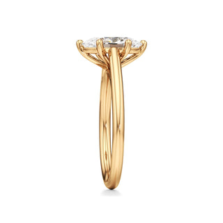 Cathedral Plain Six Prong Pear Engagement Ring