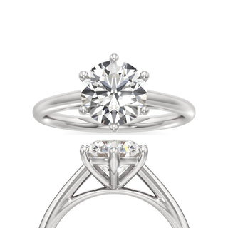 Cathedral Plain Six Prong Pear Engagement Ring