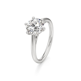 Cathedral Plain Six Prong Pear Engagement Ring