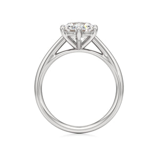 Cathedral Plain Six Prong Pear Engagement Ring