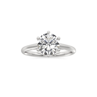 Cathedral Plain Six Prong Pear Engagement Ring