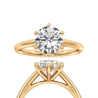 Cathedral Plain Six Prong Pear Engagement Ring