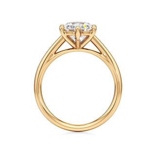 Cathedral Plain Six Prong Pear Engagement Ring