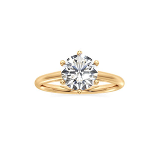 Cathedral Plain Six Prong Pear Engagement Ring