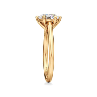 Cathedral Plain Six Prong Pear Engagement Ring