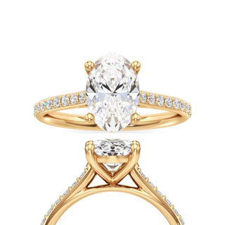 Cathedral Prong Set Basket Oval Engagement Ring