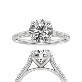 Cathedral Prong Set Basket Round Engagement Ring
