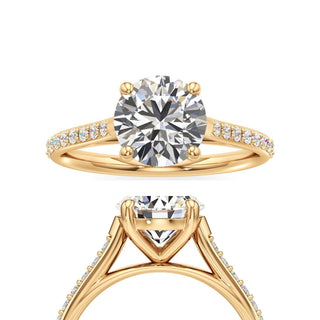 Cathedral Prong Set Basket Princess Engagement Ring
