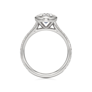 Cathedral Prong Set Bezel Round Engagement Ring