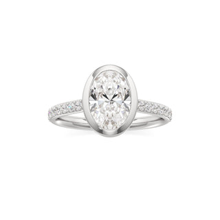 Cathedral Prong Set Bezel Round Engagement Ring