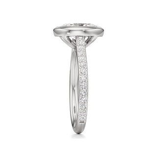 Cathedral Prong Set Bezel Round Engagement Ring