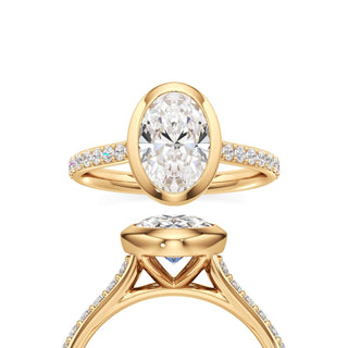 Cathedral Prong Set Bezel Emerald Engagement Ring