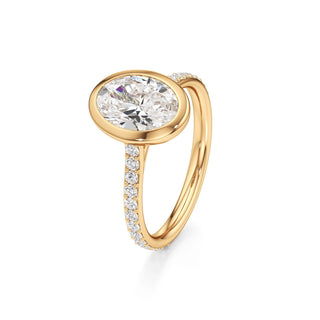 Cathedral Prong Set Bezel Round Engagement Ring