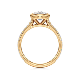 Cathedral Prong Set Bezel Round Engagement Ring