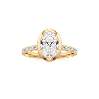 Cathedral Prong Set Bezel Round Engagement Ring