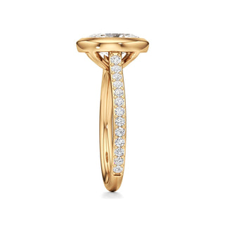 Cathedral Prong Set Bezel Round Engagement Ring