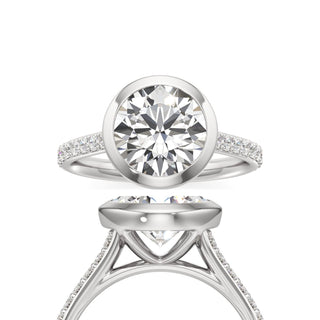 Cathedral Prong Set Bezel Emerald Engagement Ring