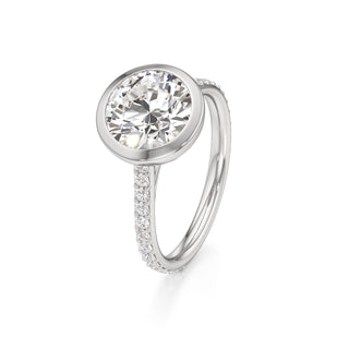 Cathedral Prong Set Bezel Round Engagement Ring