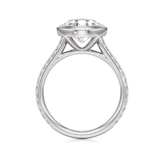 Cathedral Prong Set Bezel Round Engagement Ring
