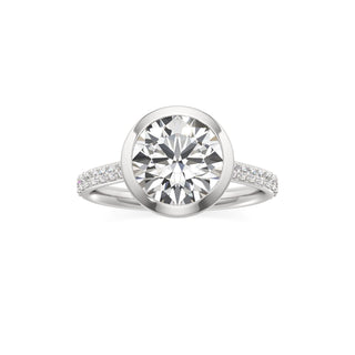 Cathedral Prong Set Bezel Round Engagement Ring