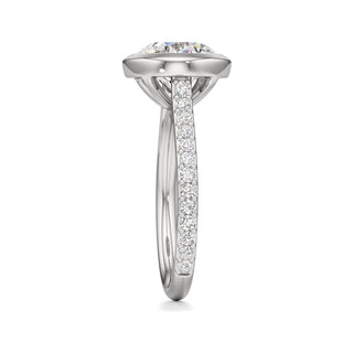 Cathedral Prong Set Bezel Round Engagement Ring