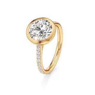 Cathedral Prong Set Bezel Round Engagement Ring