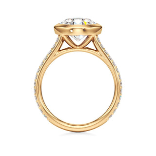 Cathedral Prong Set Bezel Round Engagement Ring