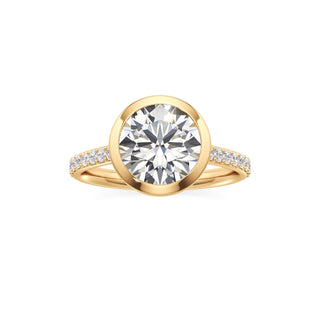 Cathedral Prong Set Bezel Round Engagement Ring