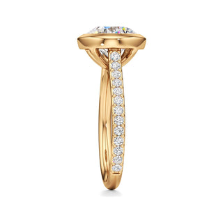 Cathedral Prong Set Bezel Round Engagement Ring