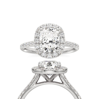 Cathedral Prong Set Halo Oval Engagement Ring