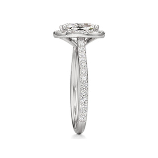 Cathedral Prong Set Halo Marquise Engagement Ring