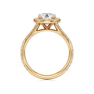 Cathedral Prong Set Halo Marquise Engagement Ring